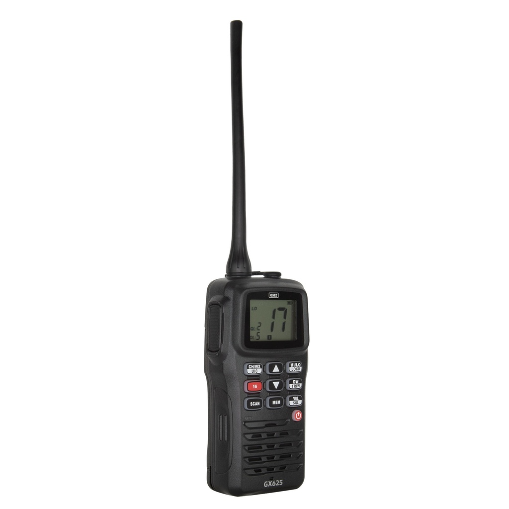 GME GX625W 5/1 Watt Handheld VHF Marine Radio - Black