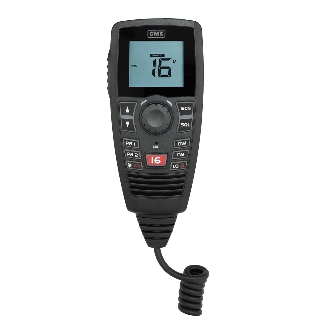 GME GX750B Black Box VHF Marine Radio, LCD Controller Mic - Black