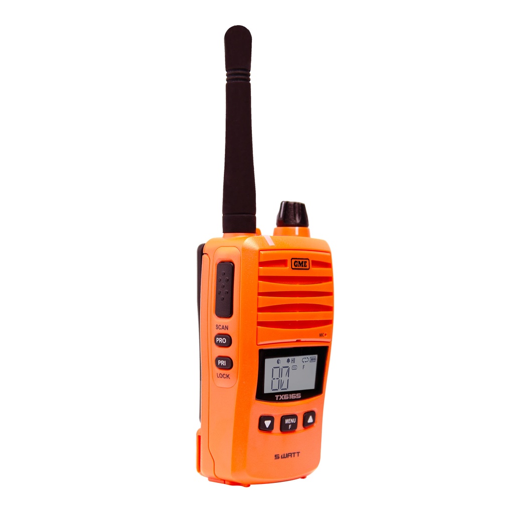 GME TX6165X 5 Watt UHF CB Handheld Radio - Orange (No Accessories ...