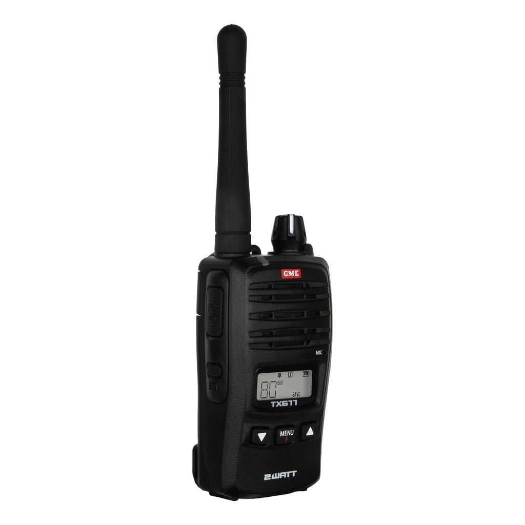 GME TX677TP 2 Watt UHF CB Handheld Radio - Twin Pack - Black