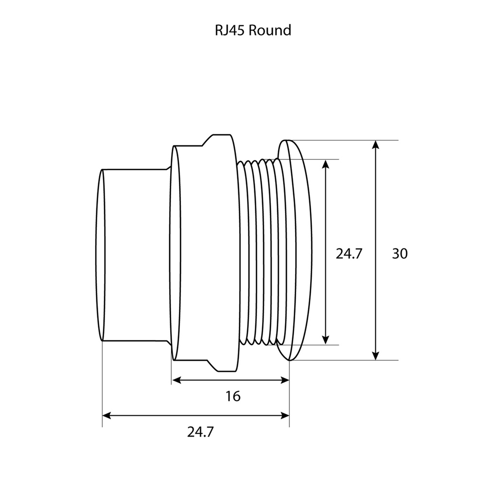 RJ45 Pass-Through Adaptor - Universal Round