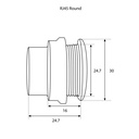 RJ45 Pass-Through Adaptor - Universal Round