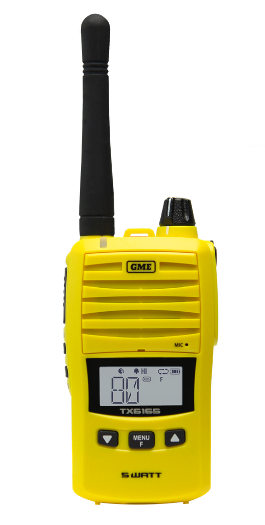 GME TX6165 5 Watt UHF CB Handheld - Twin Pack - Yellow