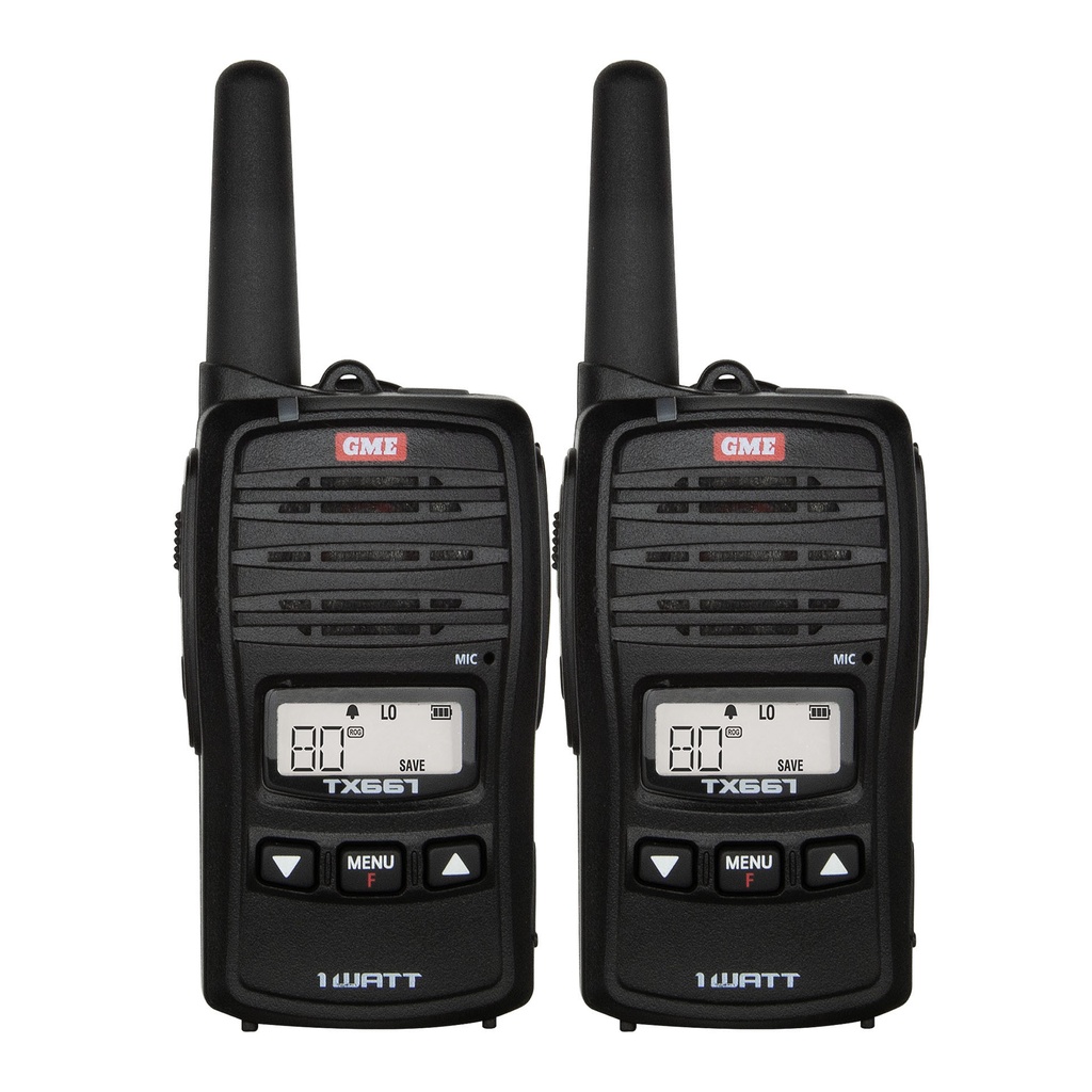 GME TX677 2 Watt UHF CB Handheld Radio - Black