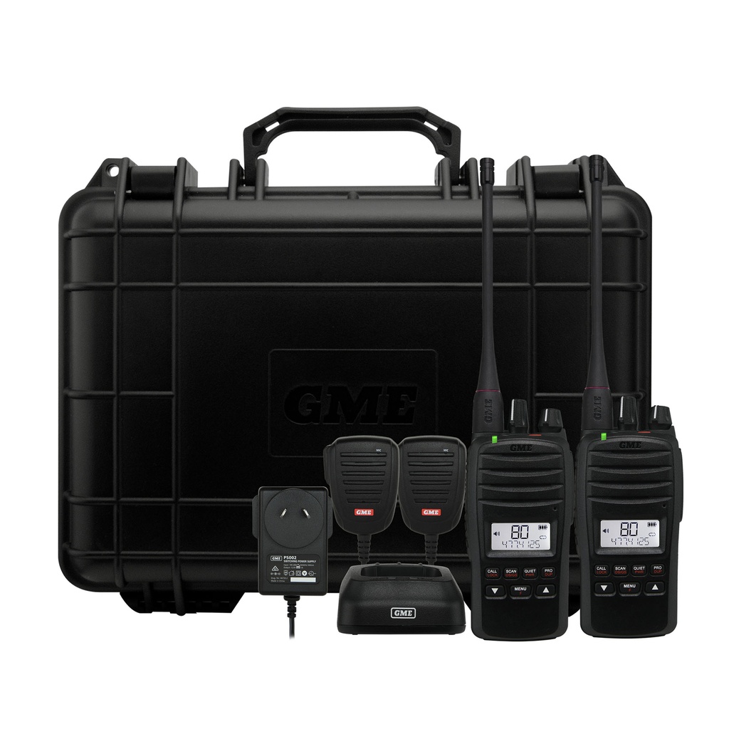 [140743] GME TX6600S 5/1 Watt IP67 UHF CB Handheld - Twin Pack