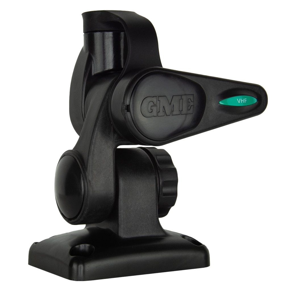 Double Swivel Rectangular Antenna Base - Suits AW36XX Whips - Black