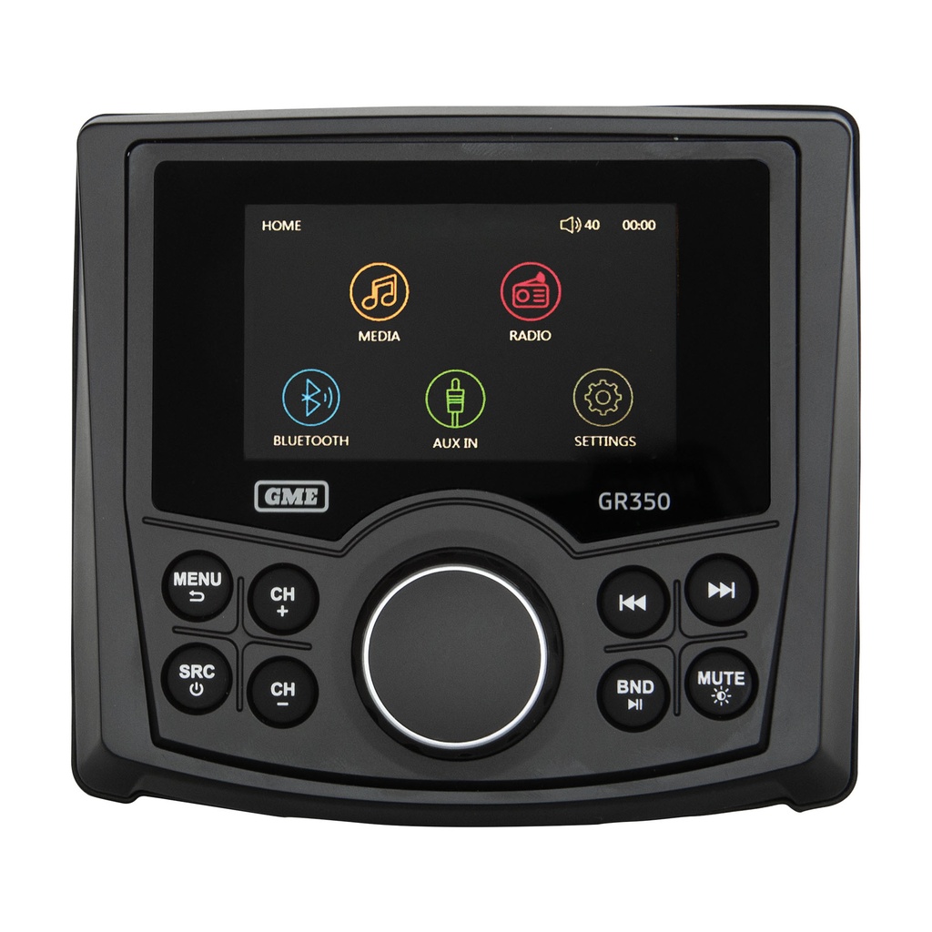 AM/FM IP54 Compact Marine Stereo with Bluetooth - Black