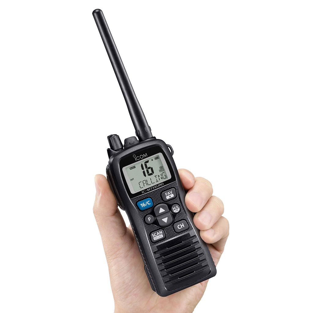 [104434] IC-M73EURO Slim Handheld Marine VHF Radio w/ Active Noise Cancellation
