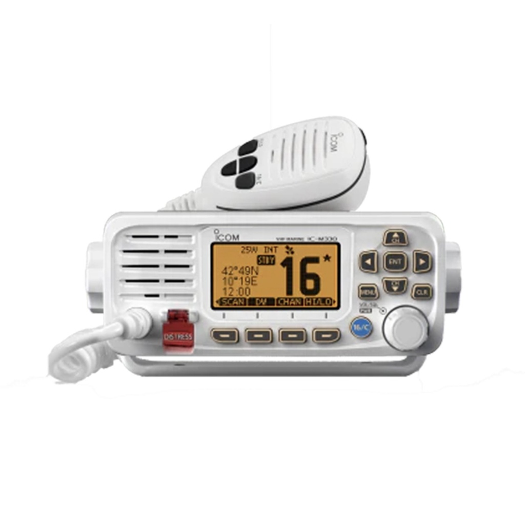 [140558] Icom M330GE Compact Marine VHF Radio, White