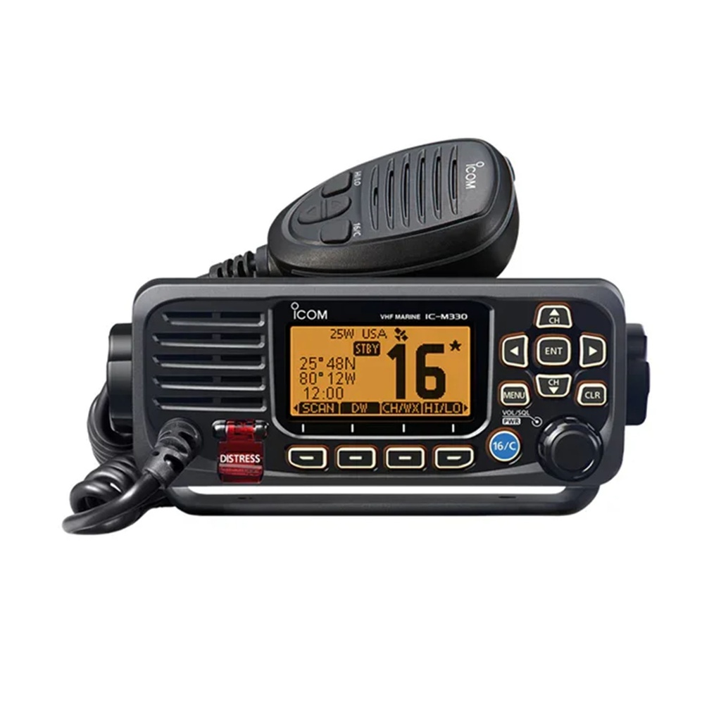 Icom M330GE Compact Marine VHF Radio, Black