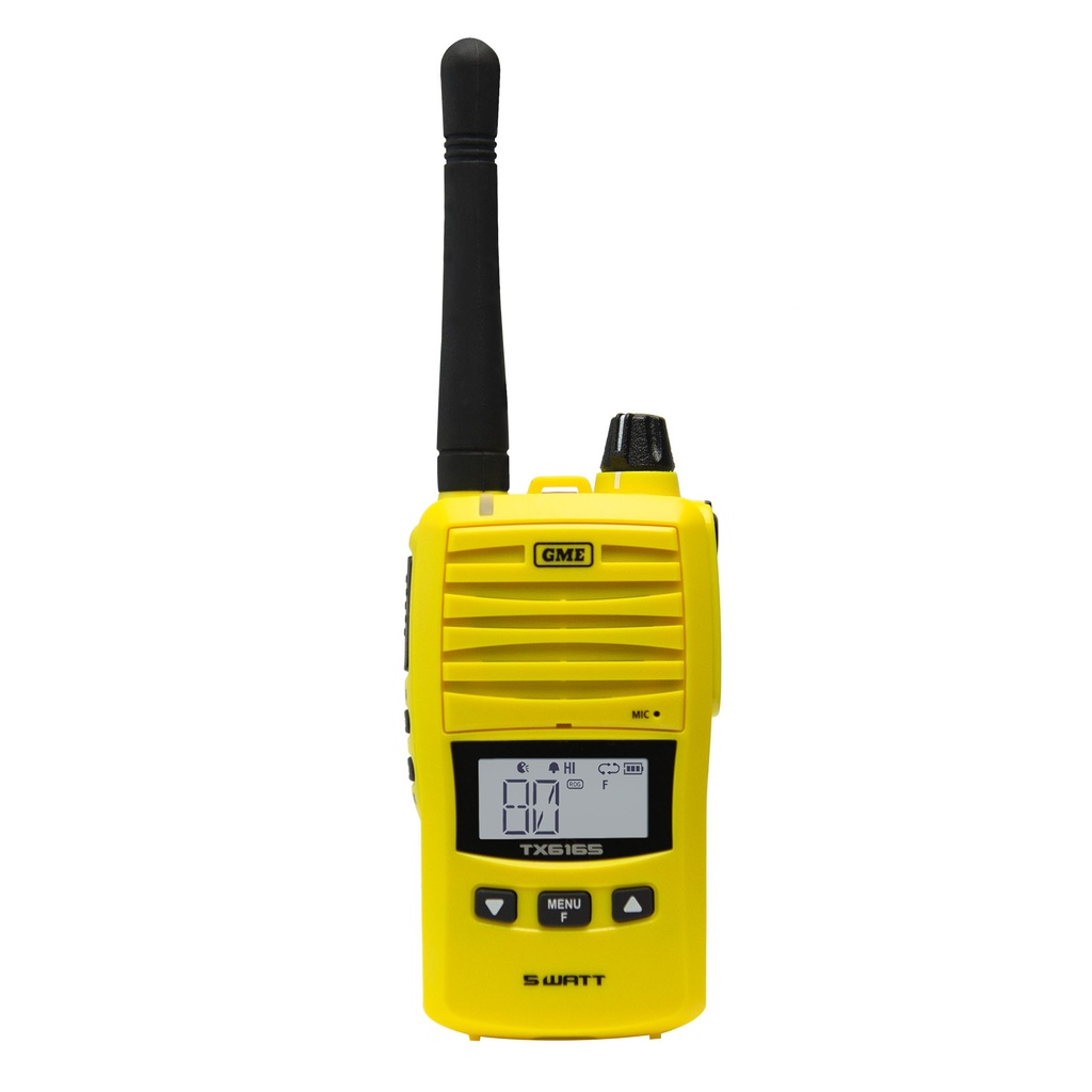 [193961] GME TX6165X 5 Watt UHF CB Handheld Radio - Yellow (No Accessories)