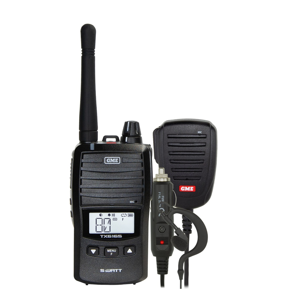 [193963] GME TX6165 5 Watt UHF CB Handheld Radio - Black