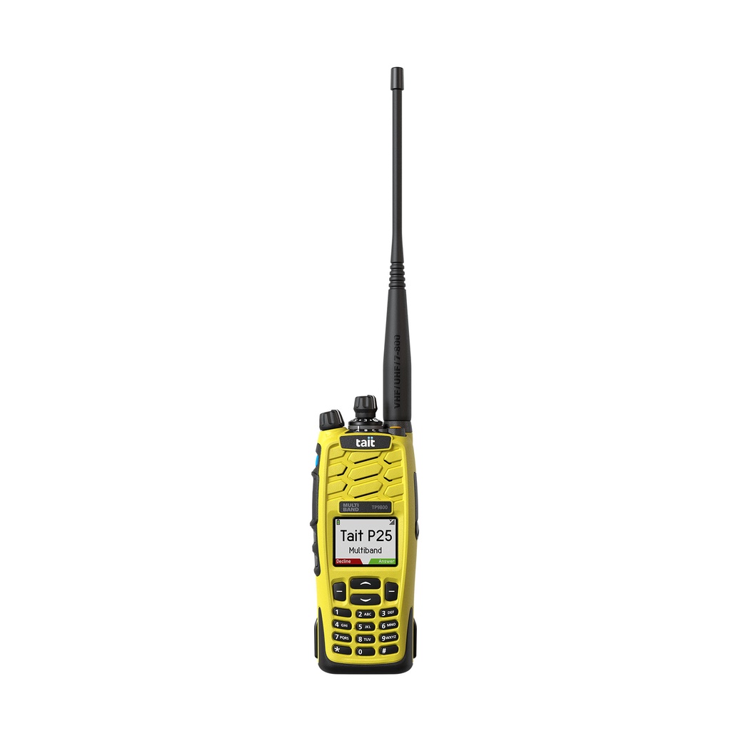TP9870 P25-Capable Dual-Band Portable Radio, 136-870MHz, Yellow, 3300mAh battery, 16-key