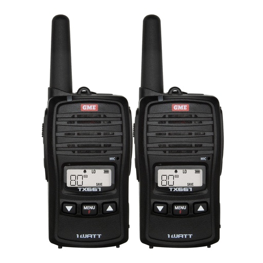 [103825] GME TX677 2 Watt UHF CB Handheld Radio - Black