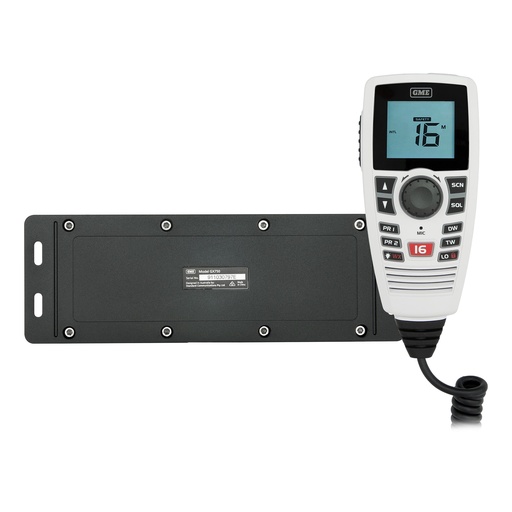 [103509] GME GX750W Black Box VHF Marine Radio, LCD Controller Mic - White
