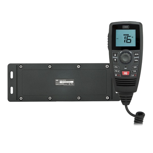 [103510] GME GX750B Black Box VHF Marine Radio, LCD Controller Mic - Black