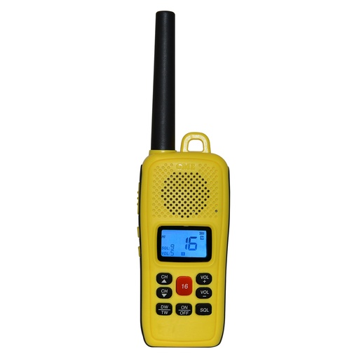 [141275] GME GX610 2.5w Marine VHF Handheld Radio, Floating, USB-C Charging, Yellow