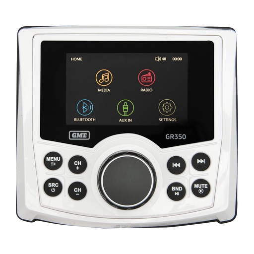 [174197] AM/FM IP54 Compact Marine Stereo with Bluetooth - White