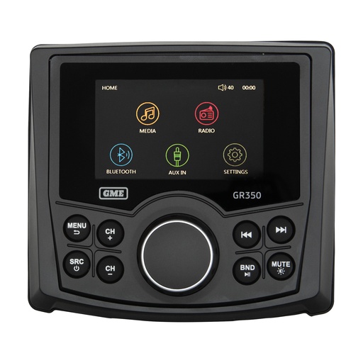 [174198] AM/FM IP54 Compact Marine Stereo with Bluetooth - Black